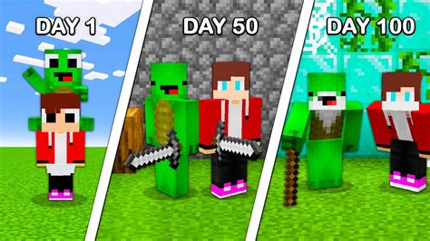 jj and mikey minecraft 100 days